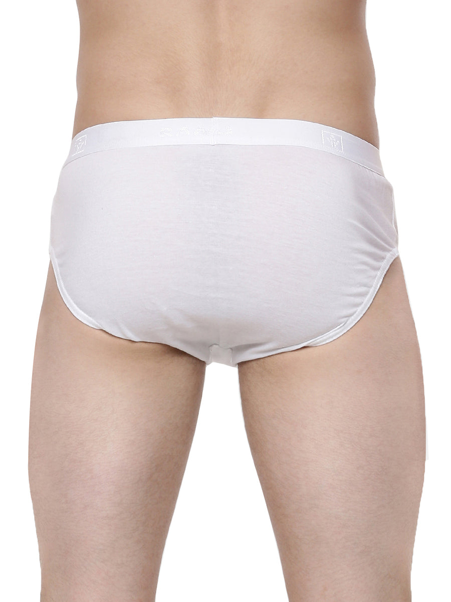 Combed Cotton Fine Jersy White Outer Elastic Brief Suriya (2PCs Pack)-Back view