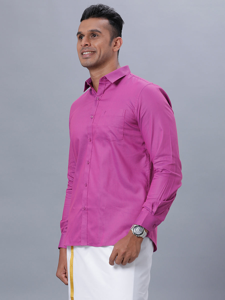 Mens Formal Shirt Full Sleeves Deep Pink T30 TF5-Side alternative view