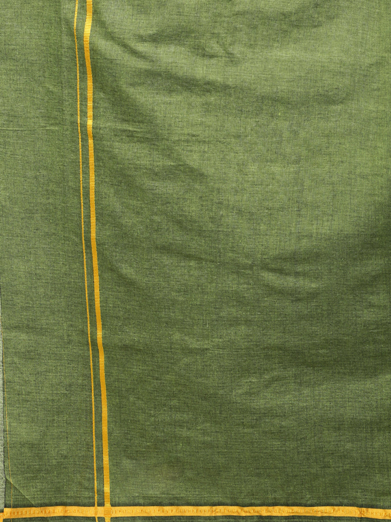 Mens Colour Dhoti with Small Border Colour Diamond CT Green