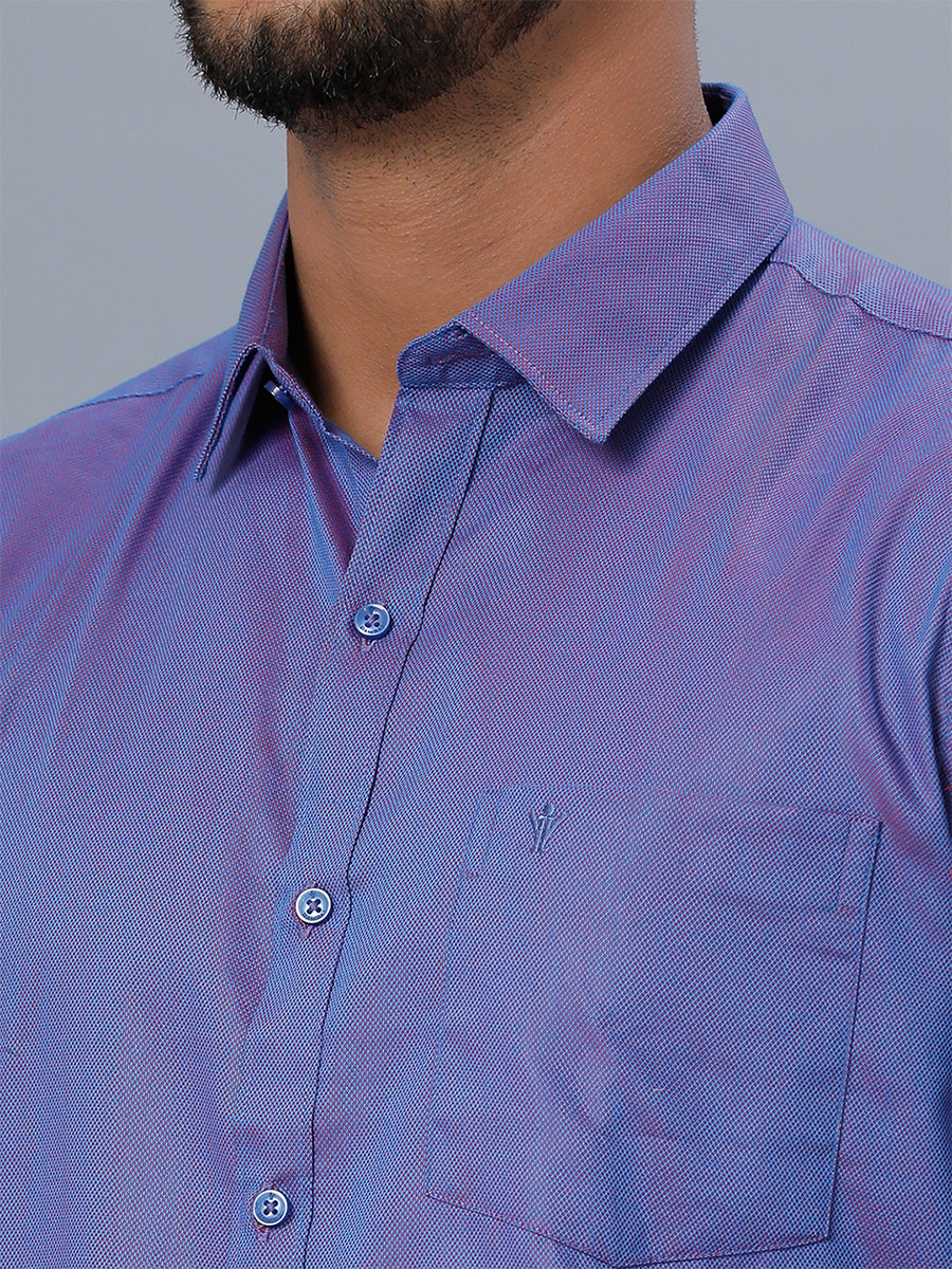 Mens Cotton Formal Shirt Full Sleeves Purple TF1-Zoom view