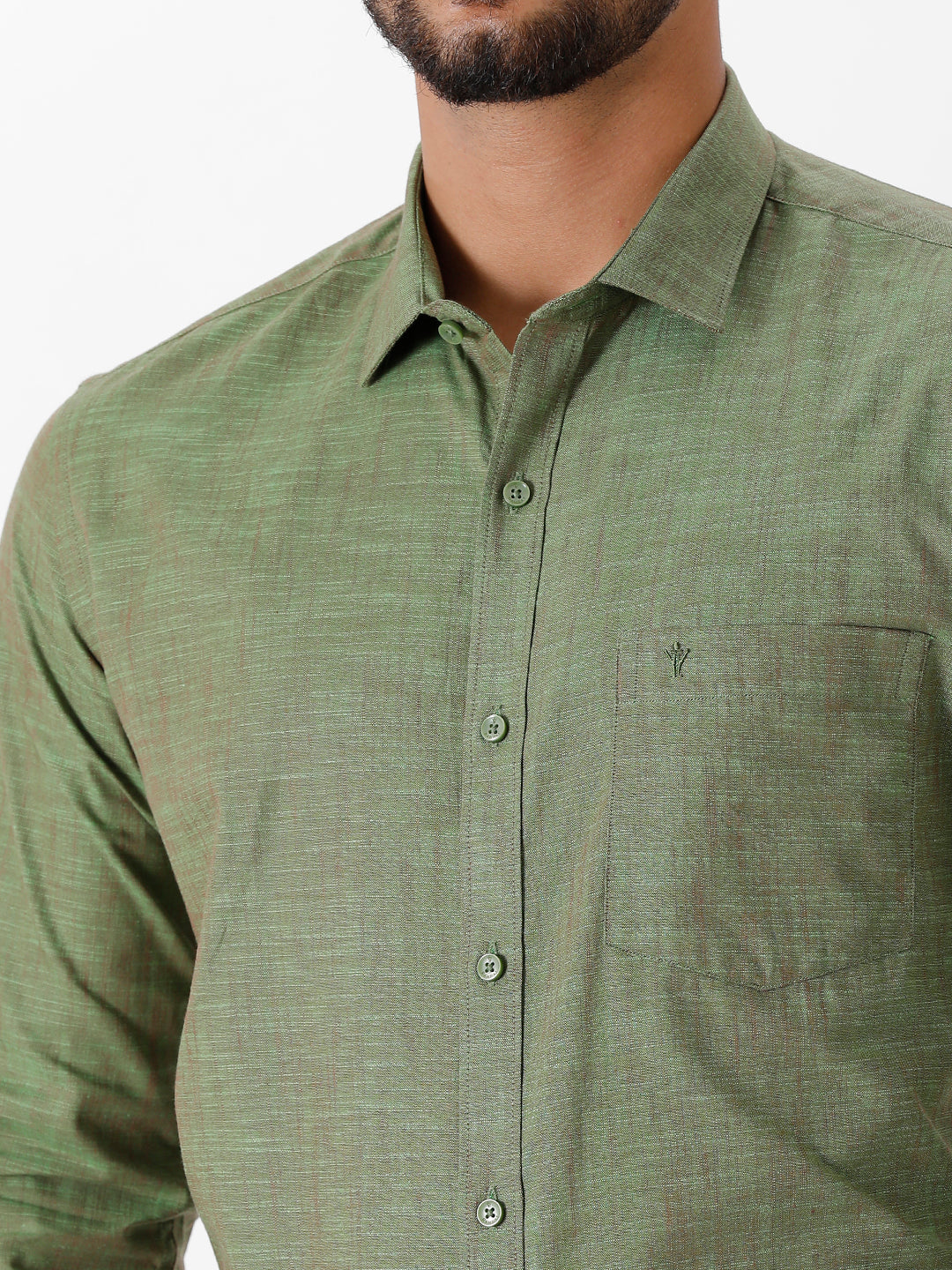 Mens Formal Shirt Full Sleeves Green CL2 GT19-Zoom view