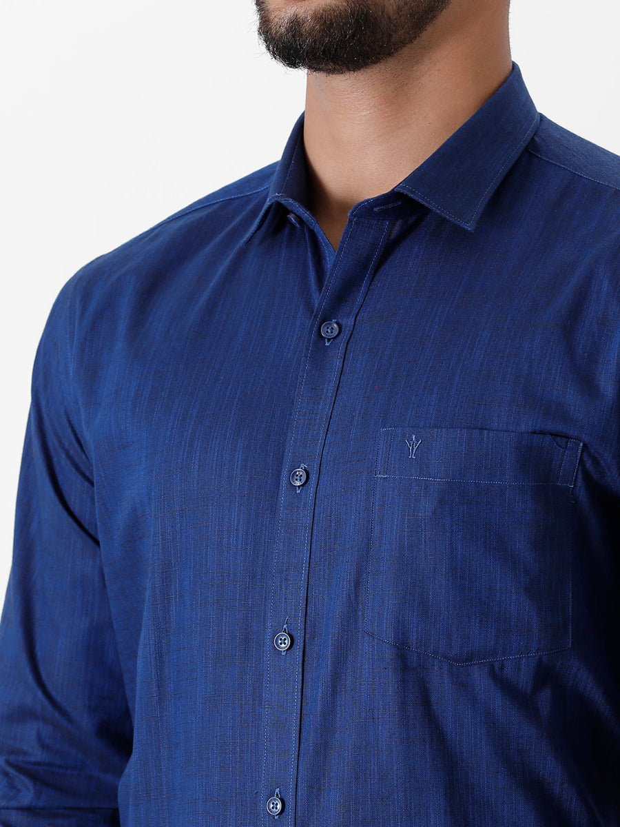 Mens Formal Shirt Full Sleeves Dark Blue CL2 GT20-Zoom view