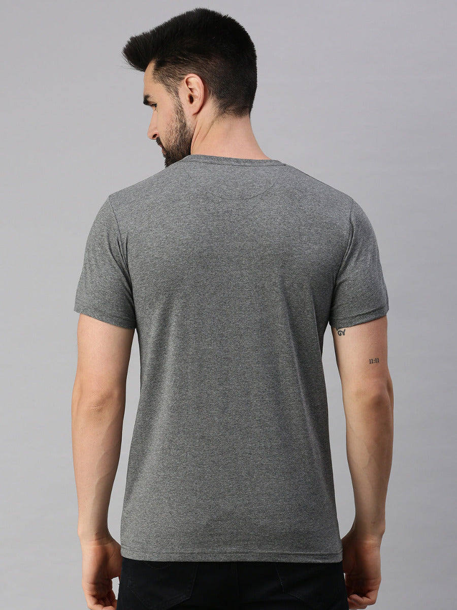 Crew Neck Printed Super Combed Cotton T-Shirt VP5 (2 Pcs pack)-Grey back view