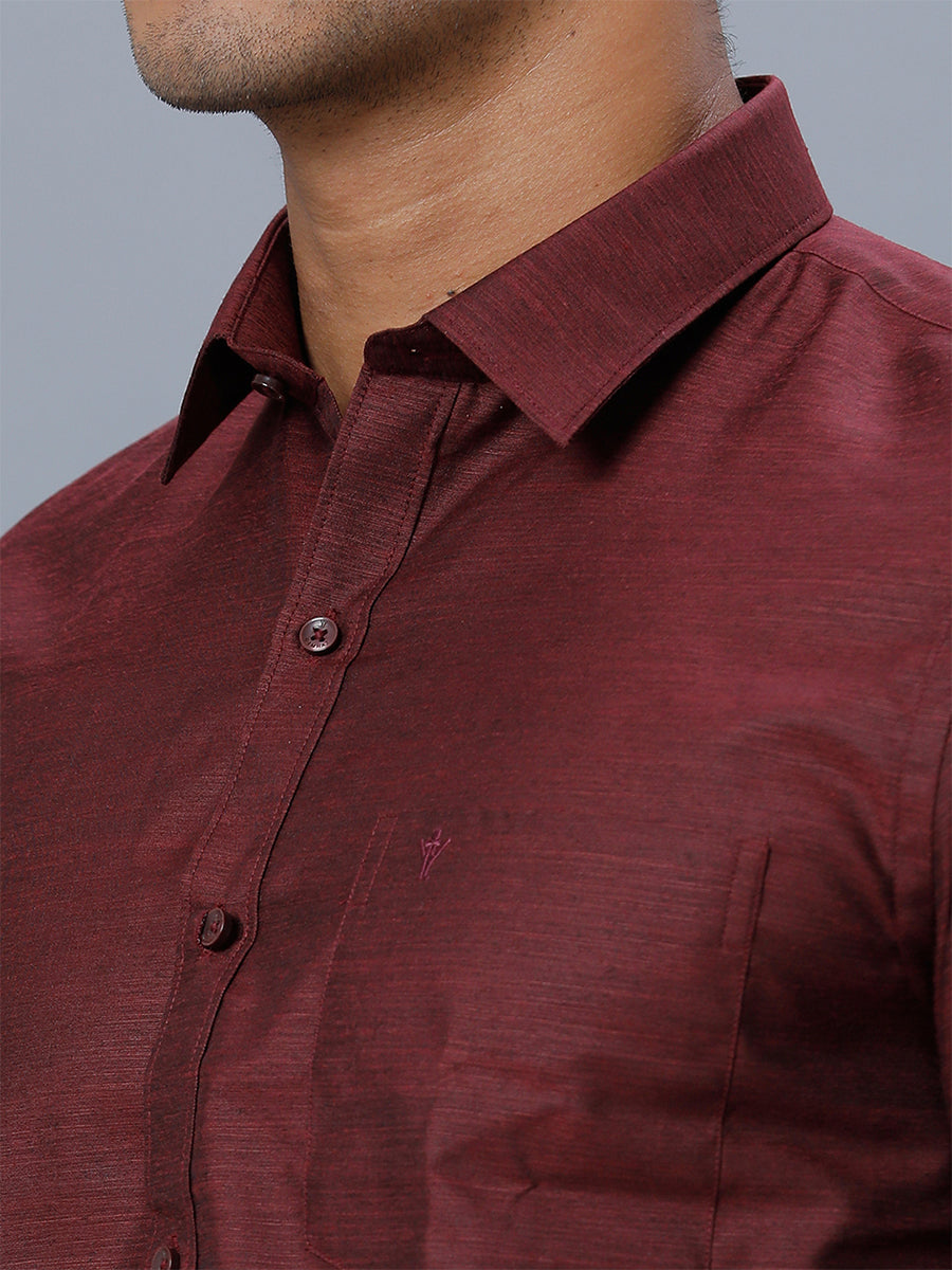 Mens Formal Shirt Full Sleeves Magenta Red T29 TE6-Zoom view