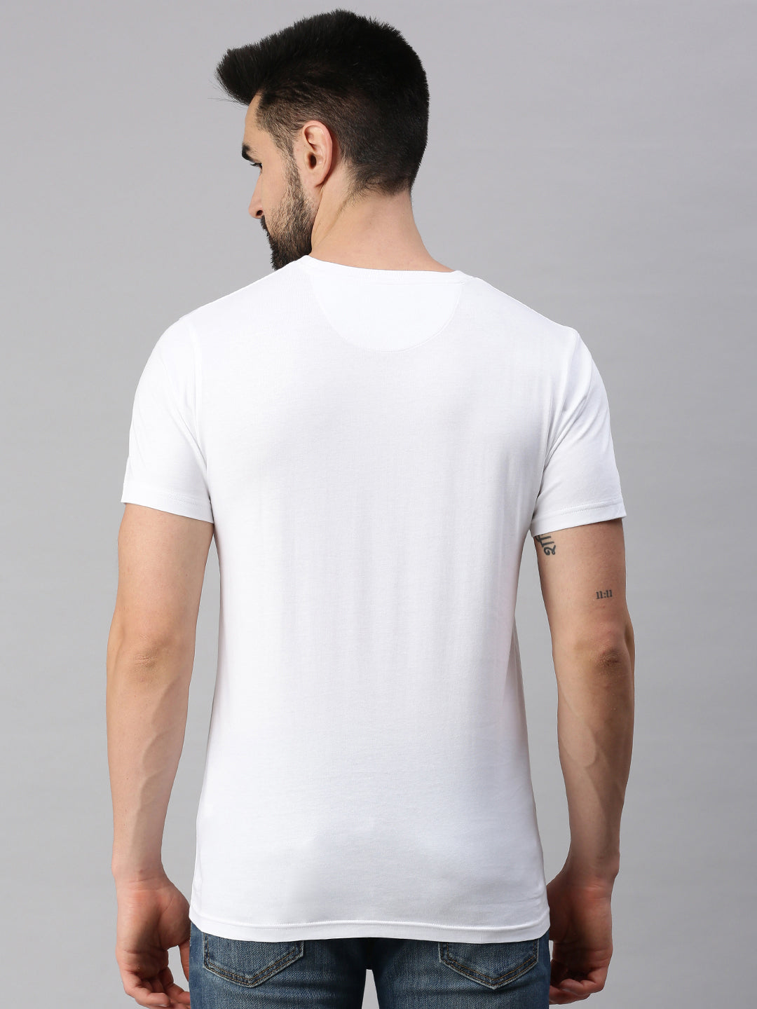 Crew Neck Printed Super Combed Cotton T-Shirt VP1 (2 Pcs Pack)-Back alternative view