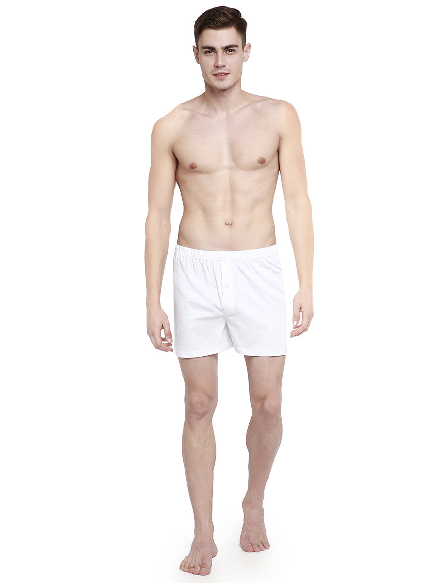 Mens Knitted White Boxers Real Relax-Full view