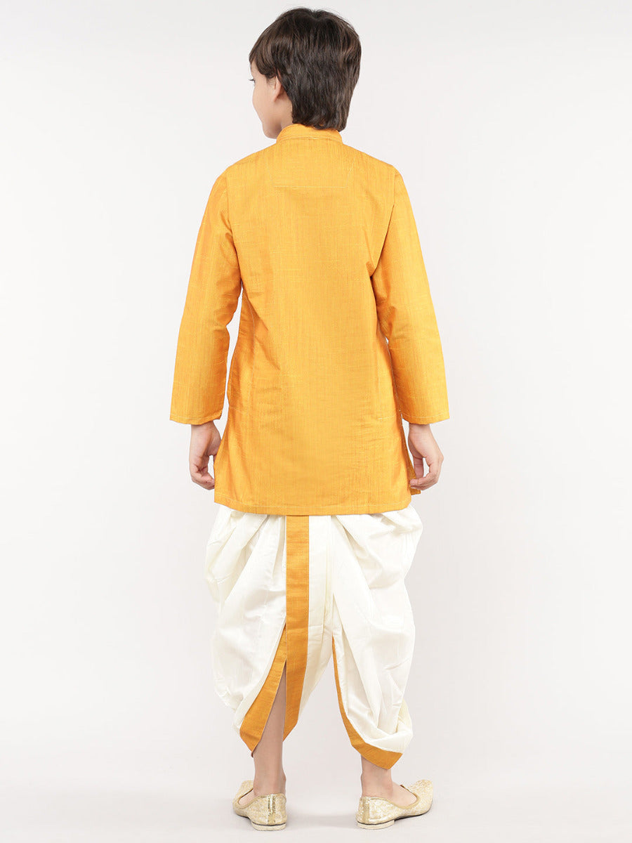 Boys Matching Kurta & Panchakacham Joy Set Mustard VB2