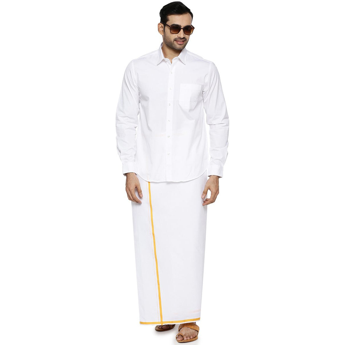 Mens Cotton White Shirt Full Sleeves Luxury Cotton-Full view