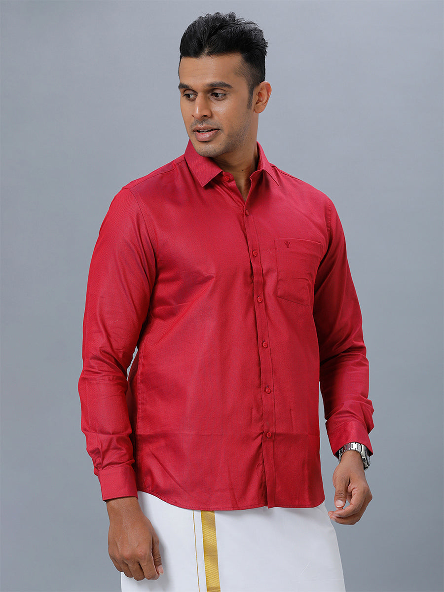 Mens Formal Shirt Full Sleeves Strong Red T30 TF6-Side view