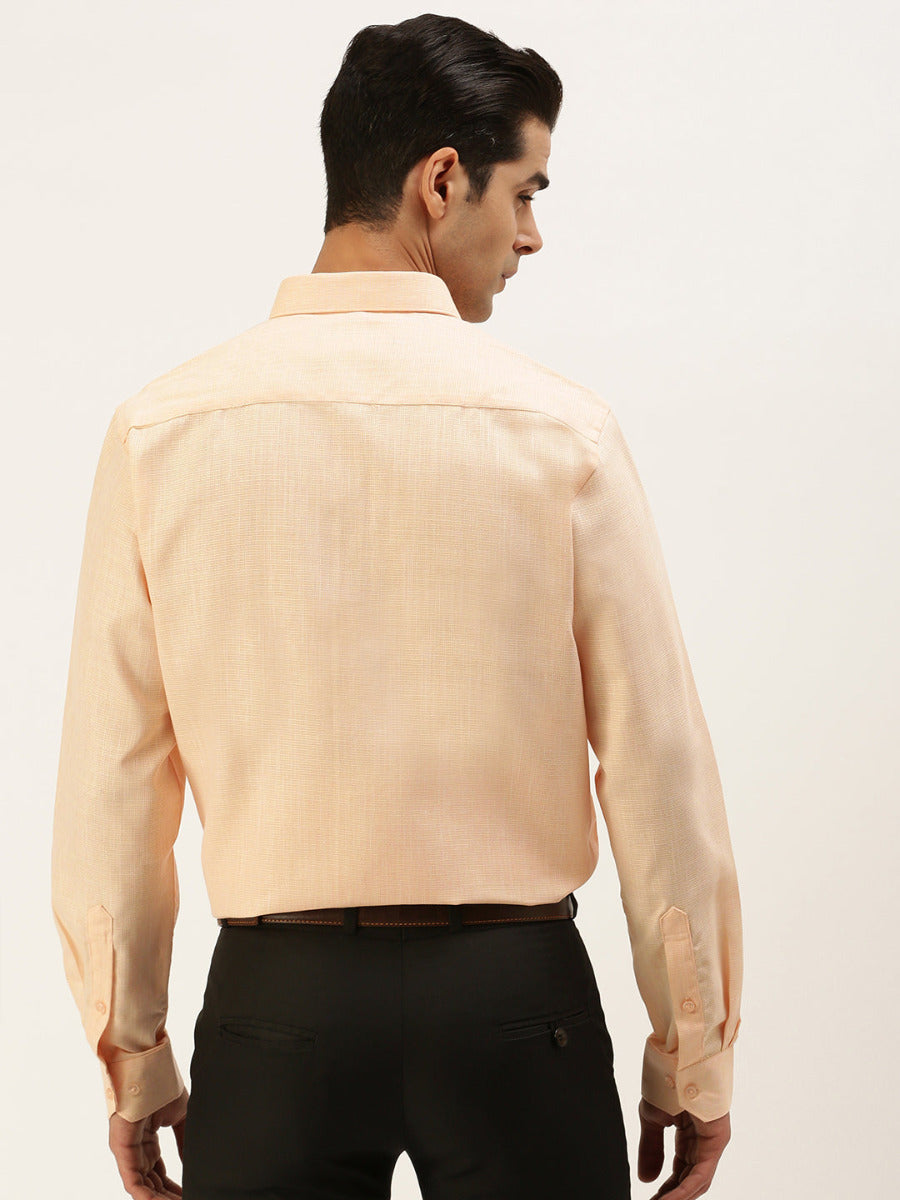 Mens Formal Shirt Full Sleeves Plus Size Light Pink T25 TA4-Back view