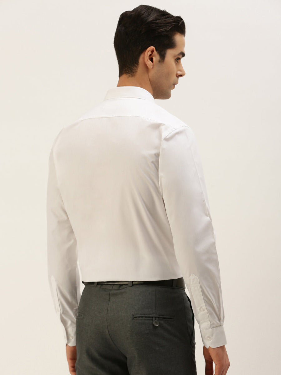 Mens Smart Fit Black and White Full Sleeves Shirt Combo-W.Back view