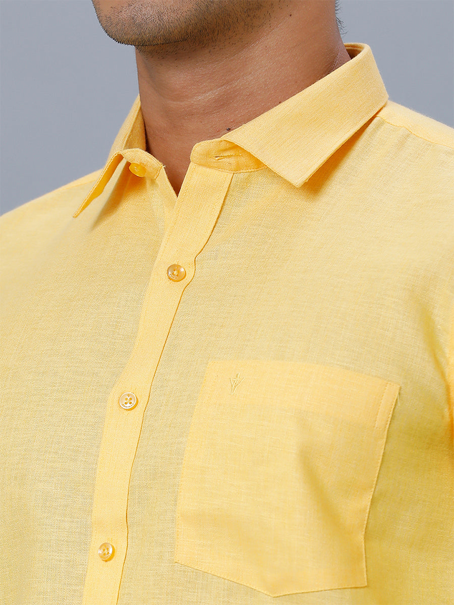 Mens Formal Shirt Full Sleeves Yellow T26 TB4-Zoom view