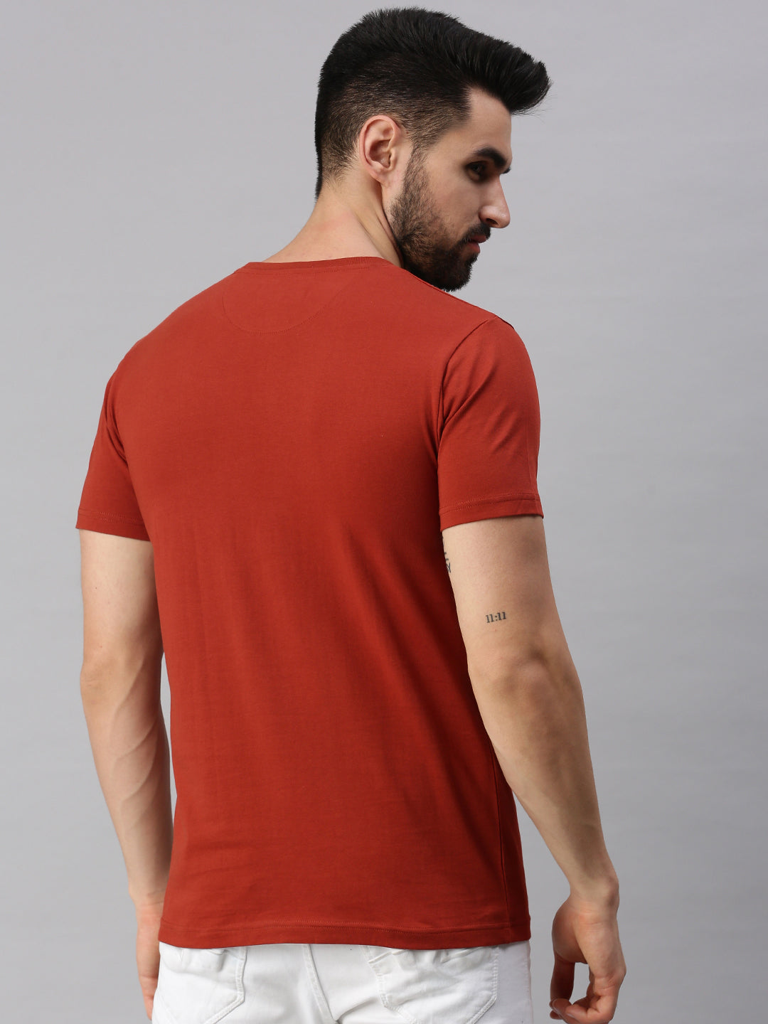 Crew Neck Print Super Combed Cotton T-Shirt VP3 (2 Pcs pack)-Back view