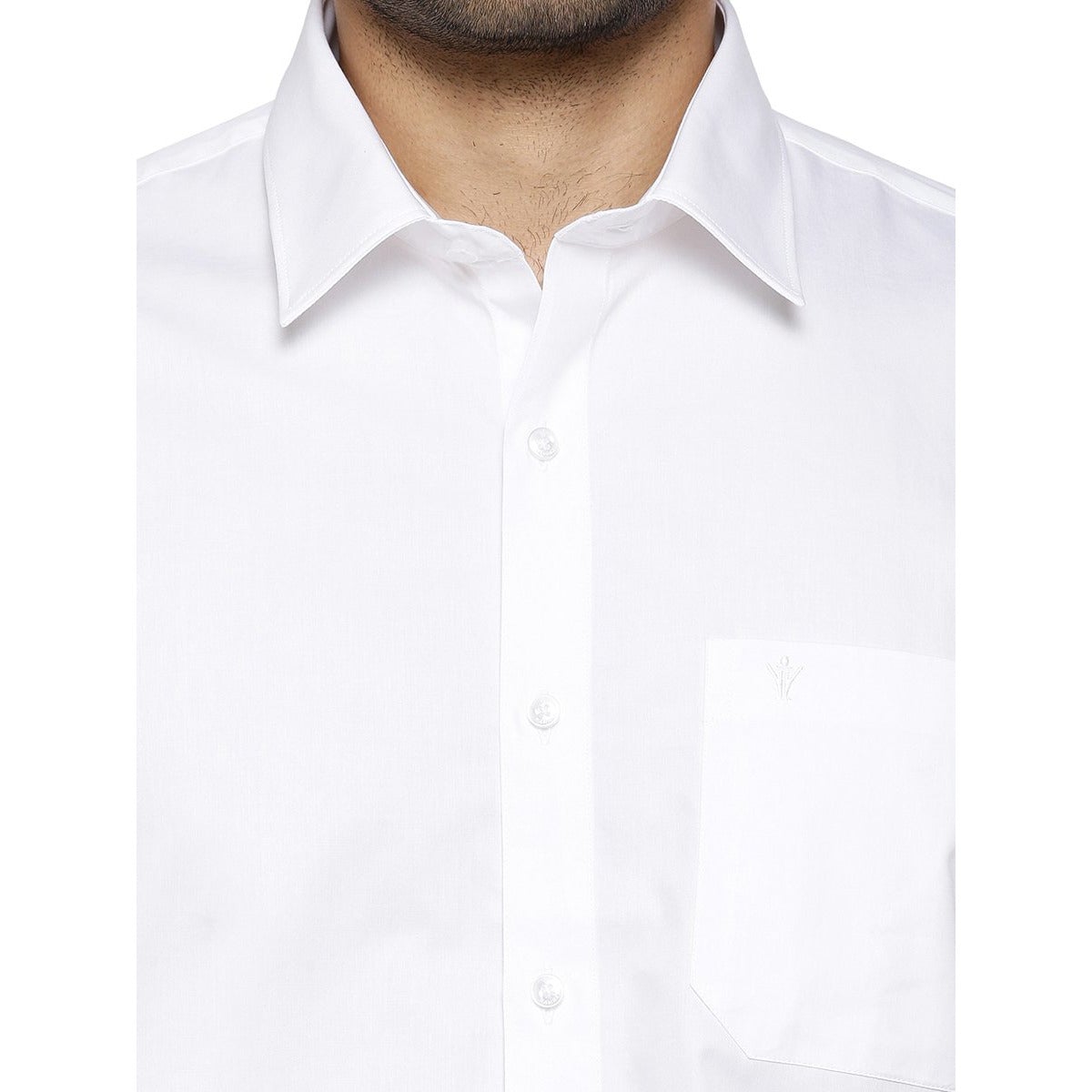 Mens 100% Cotton Full Sleeves White Shirt Super Faast -Zoom view
