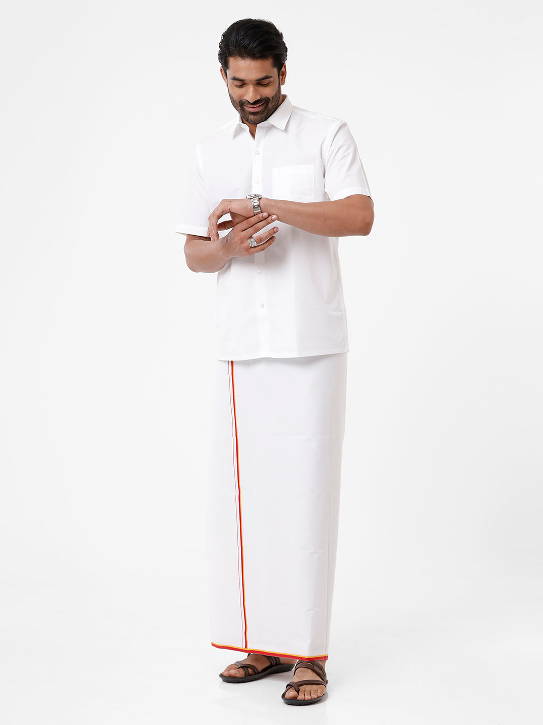 Cotton Political Dhoti - AIFB-Front view