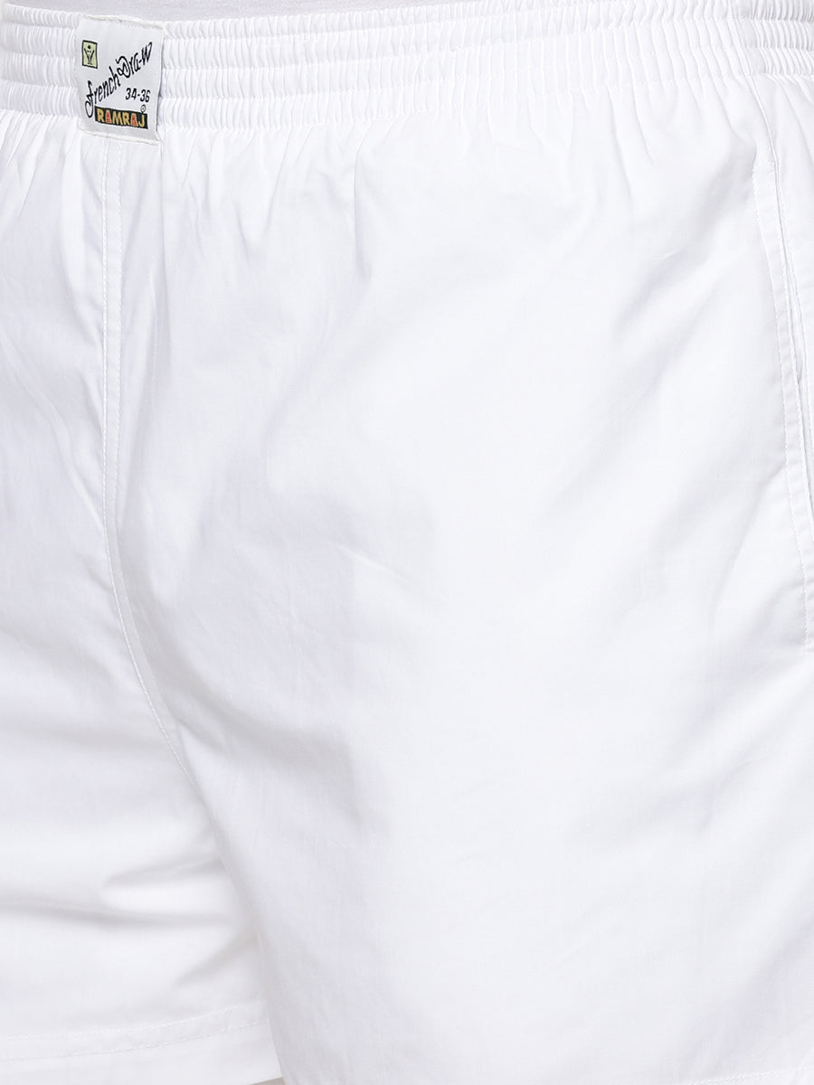 Mens White Dhoti Wear 2 in 1 Shorts with Knitted Breif French Draw-Zoom view