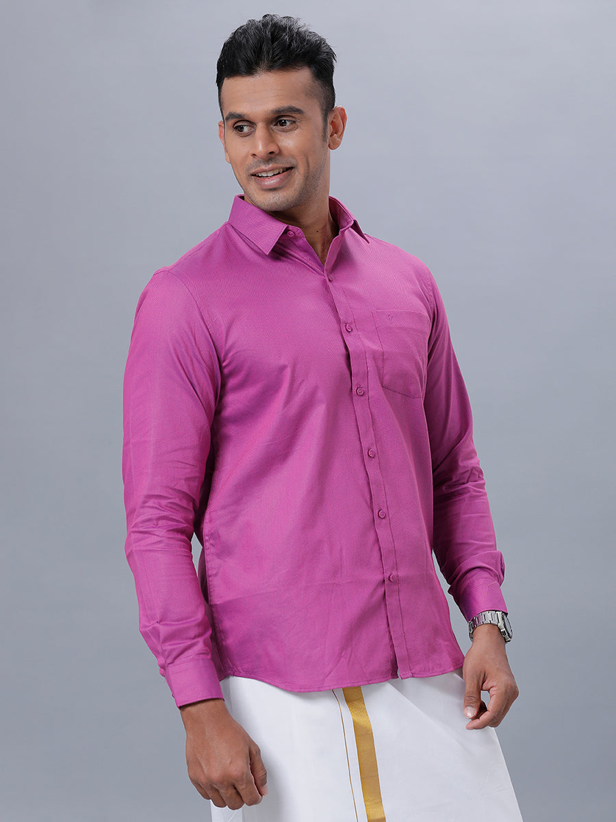 Mens Formal Shirt Full Sleeves Deep Pink T30 TF5-Side view