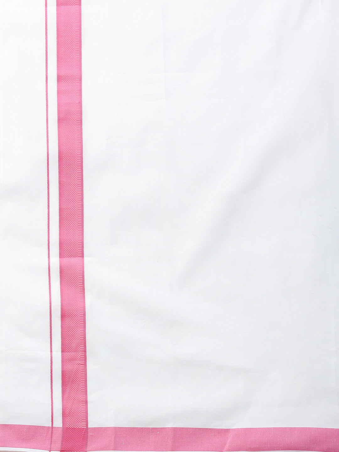 Mens Matching Border Adjustable Dhoti & Full Sleeves Shirt Set Pink CC10-Bottom view