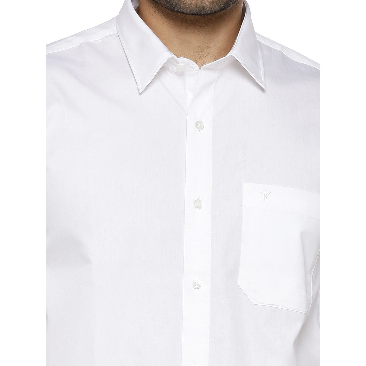 Mens Cotton White Shirt Full Sleeves Royal Cotton-Zoom view