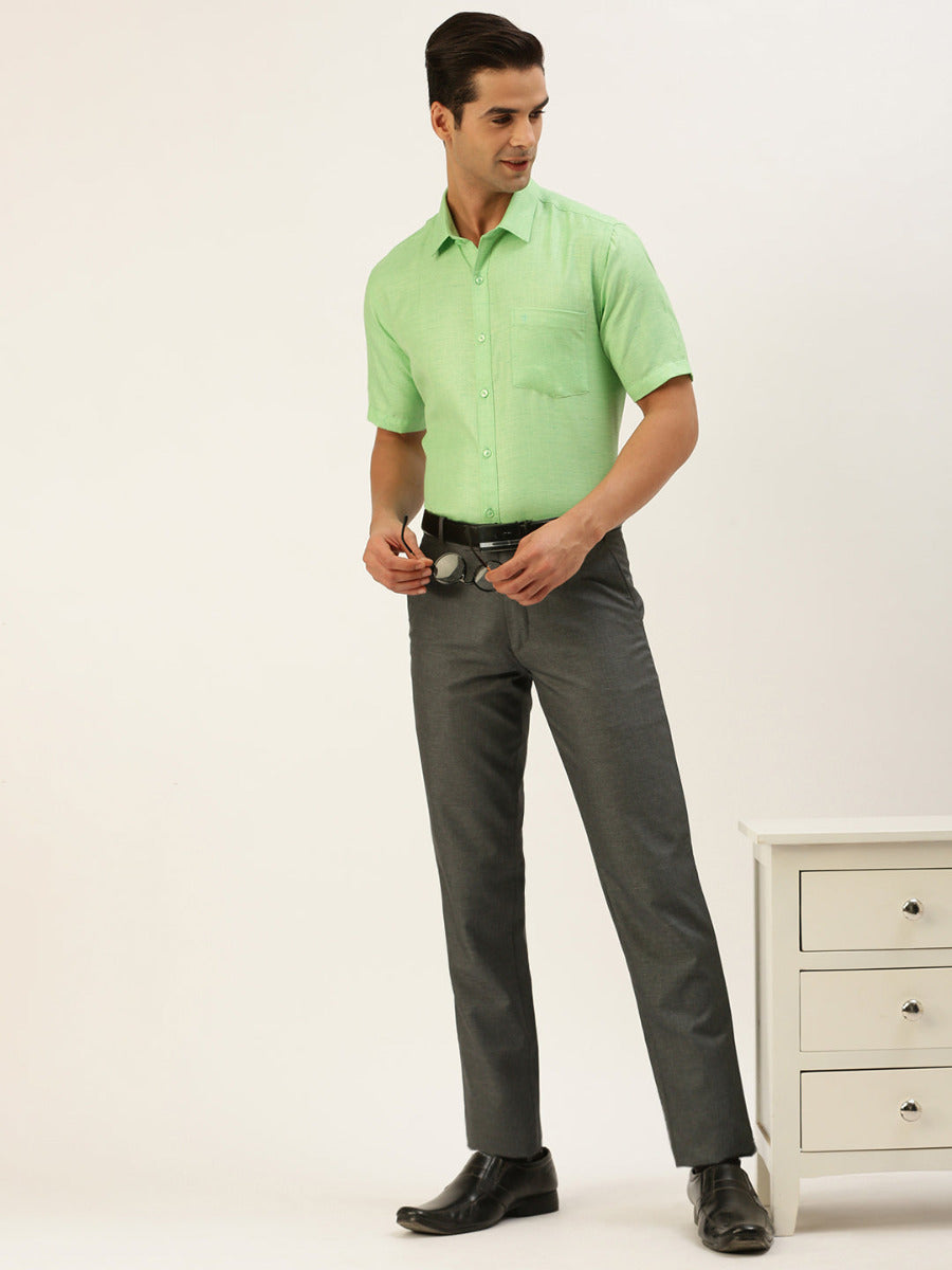 Mens Formal Shirt Half Sleeves Pale Green T7 CG7