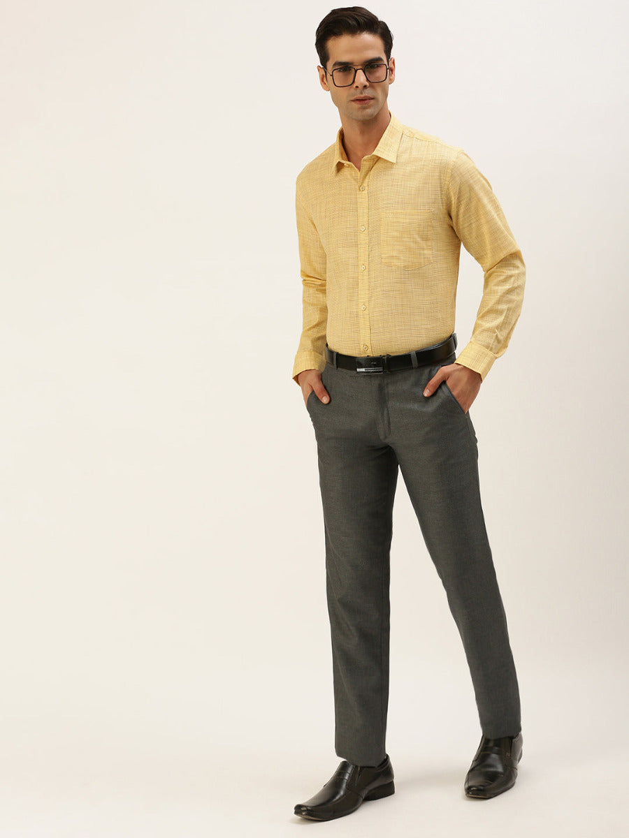 Mens Cotton Blended Formal Shirt Full Sleeves Light Sandal T23 CW2-Full view