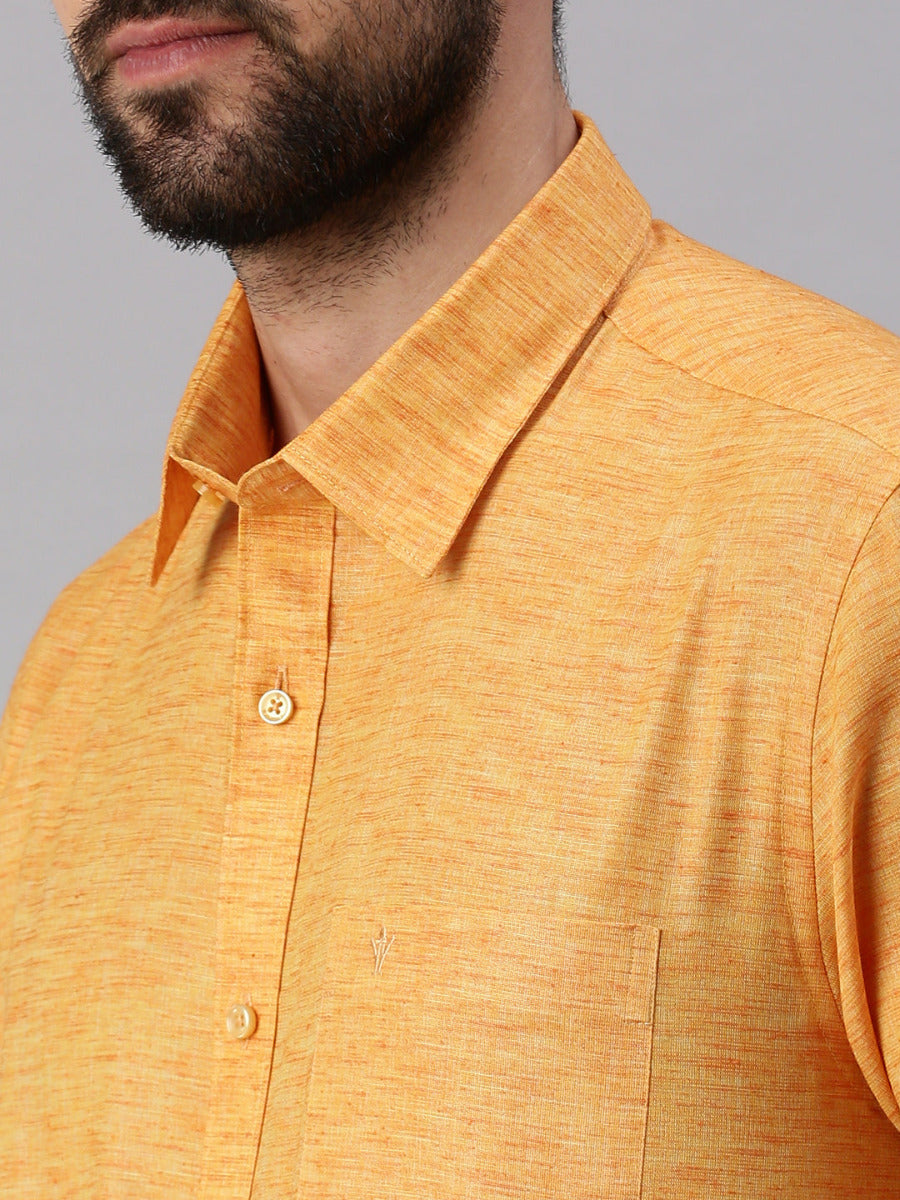 Mens Matching Border Dhoti & Half Sleeves Shirt Set Trendy CC2-Zoom view