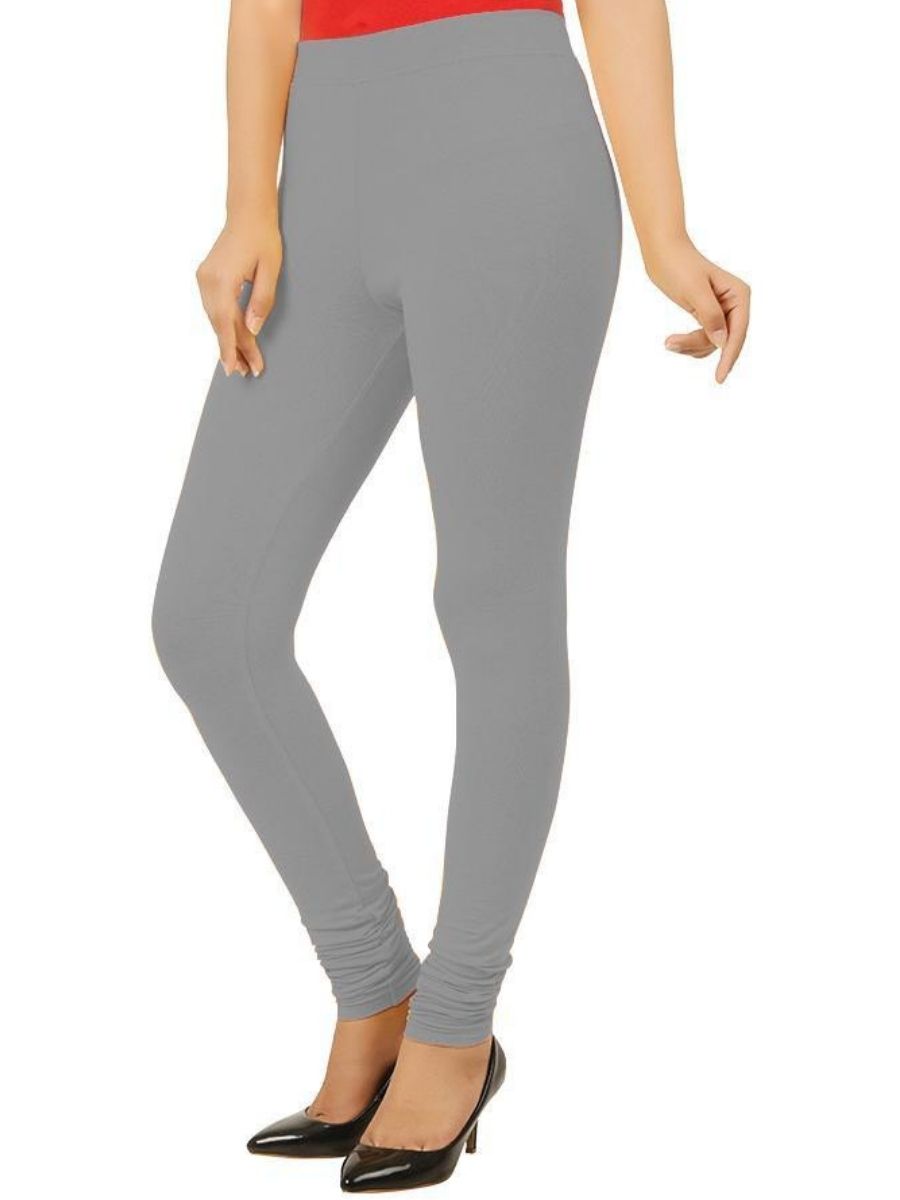 Churidar Fit Mixed Cotton with Spandex Stretchable Leggings Grey