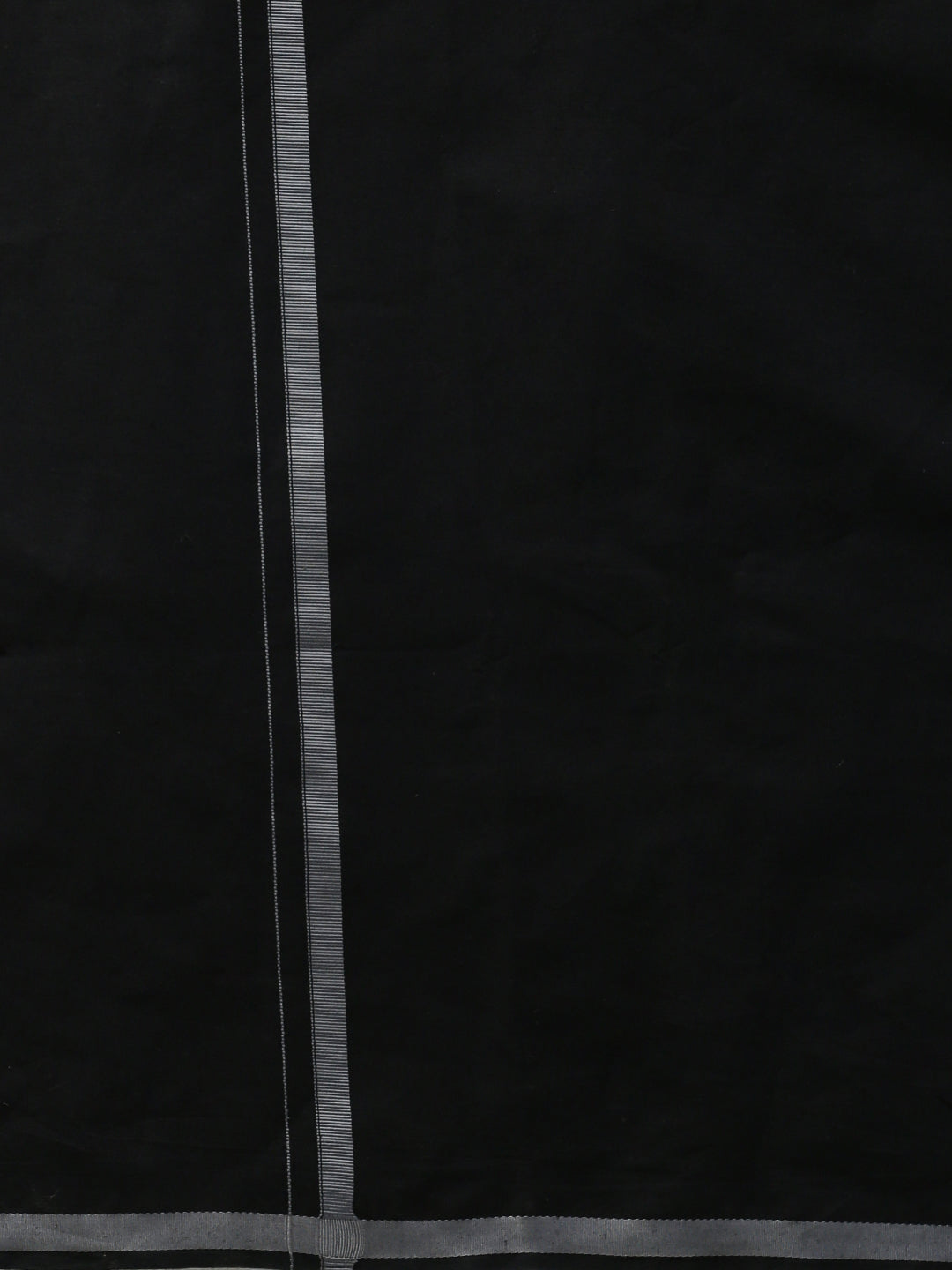 Mens Readymade Adjustable Black Single Dhoti with Big Border-Zoom view white