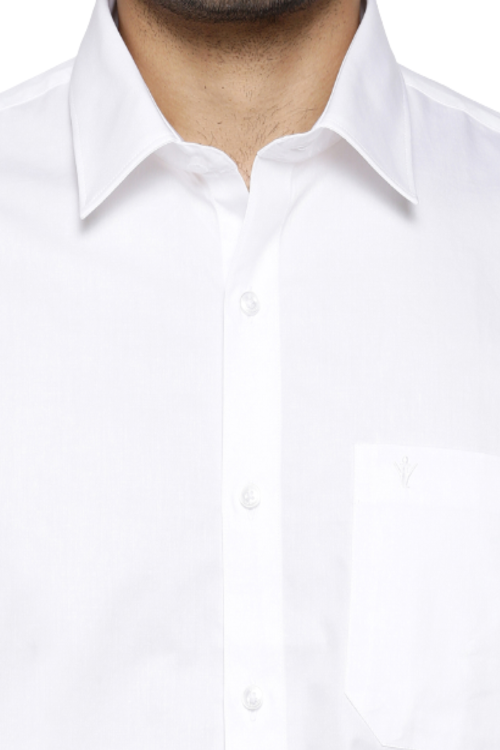 Mens 100% Cotton White Shirt Full Sleeves RR Image -Zoom view