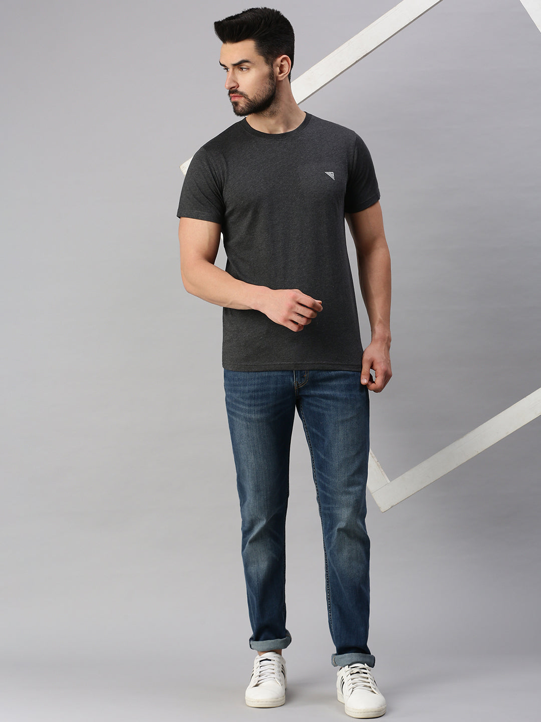 Crew Neck Printed Super Combed Cotton T-Shirt VP4 (2 Pcs Pack)-Full alternative view