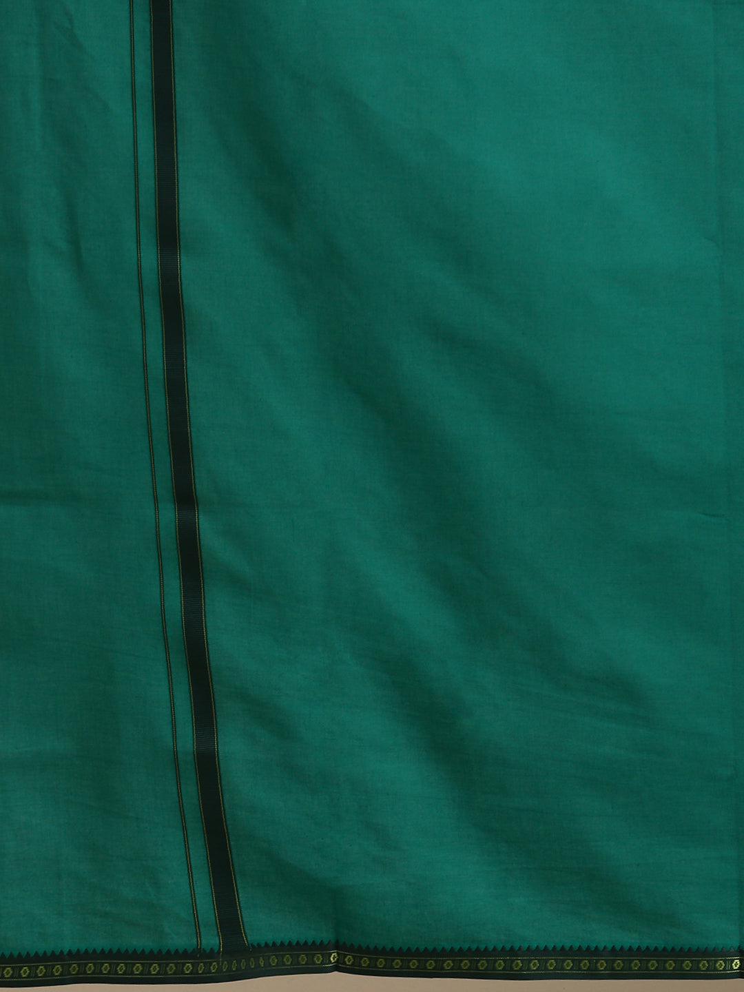 Mens Color Dhoti With Big Border Mercury Green-zoom view