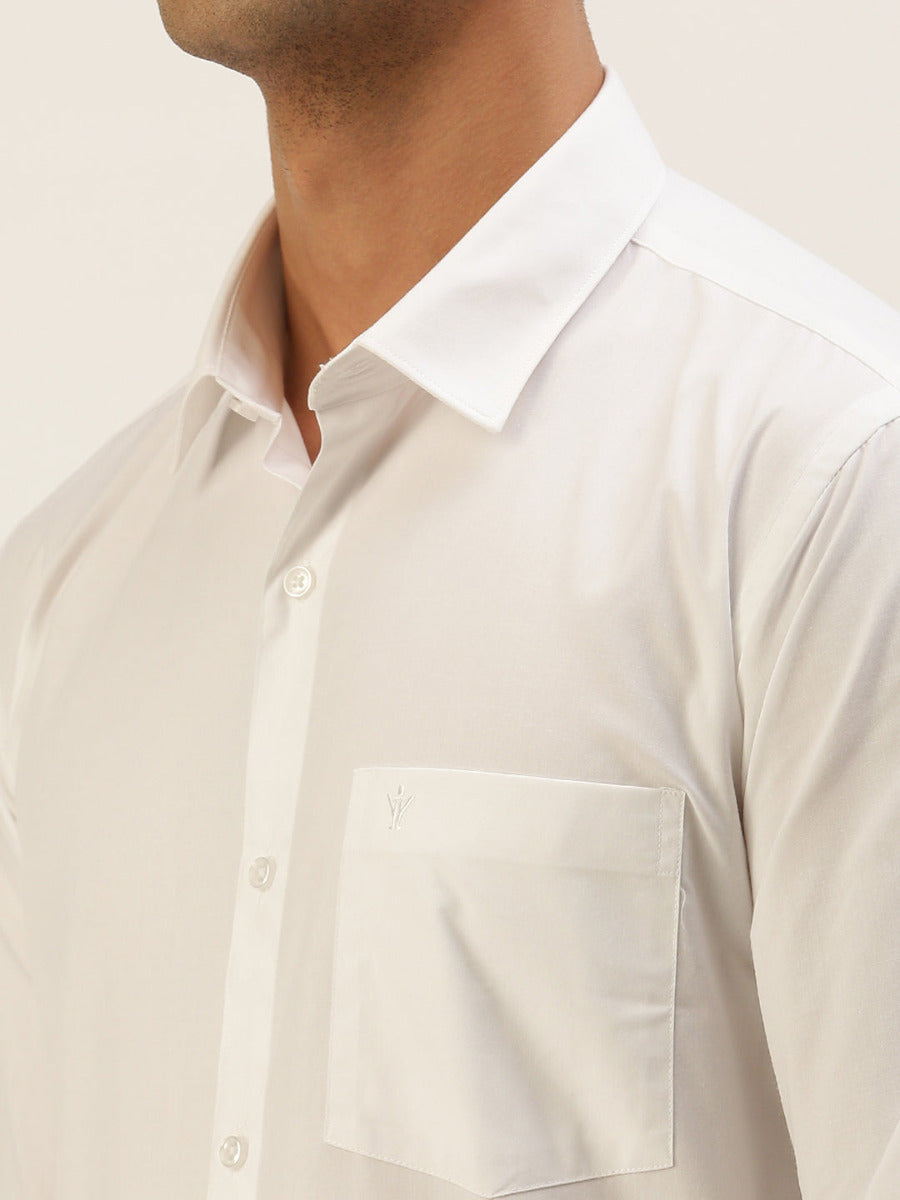 Mens Wrinkle Free White Shirt Full Sleeves Ever Win-Zoom view
