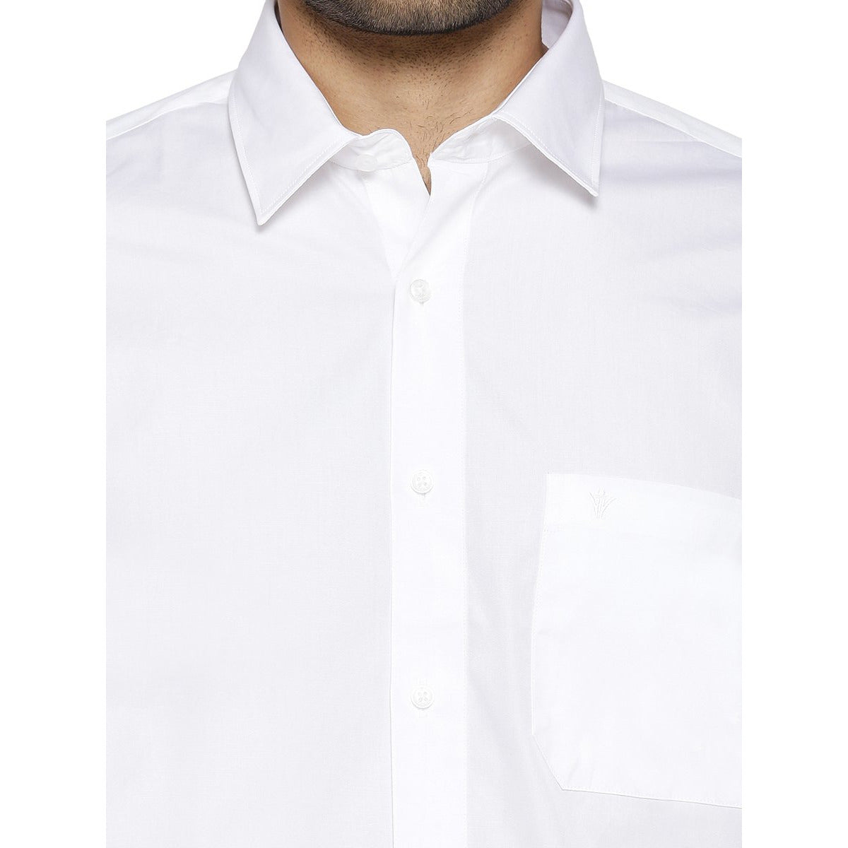 Mens Cotton White Shirt Half Sleeves Plus Size Royal Cotton-Zoom view