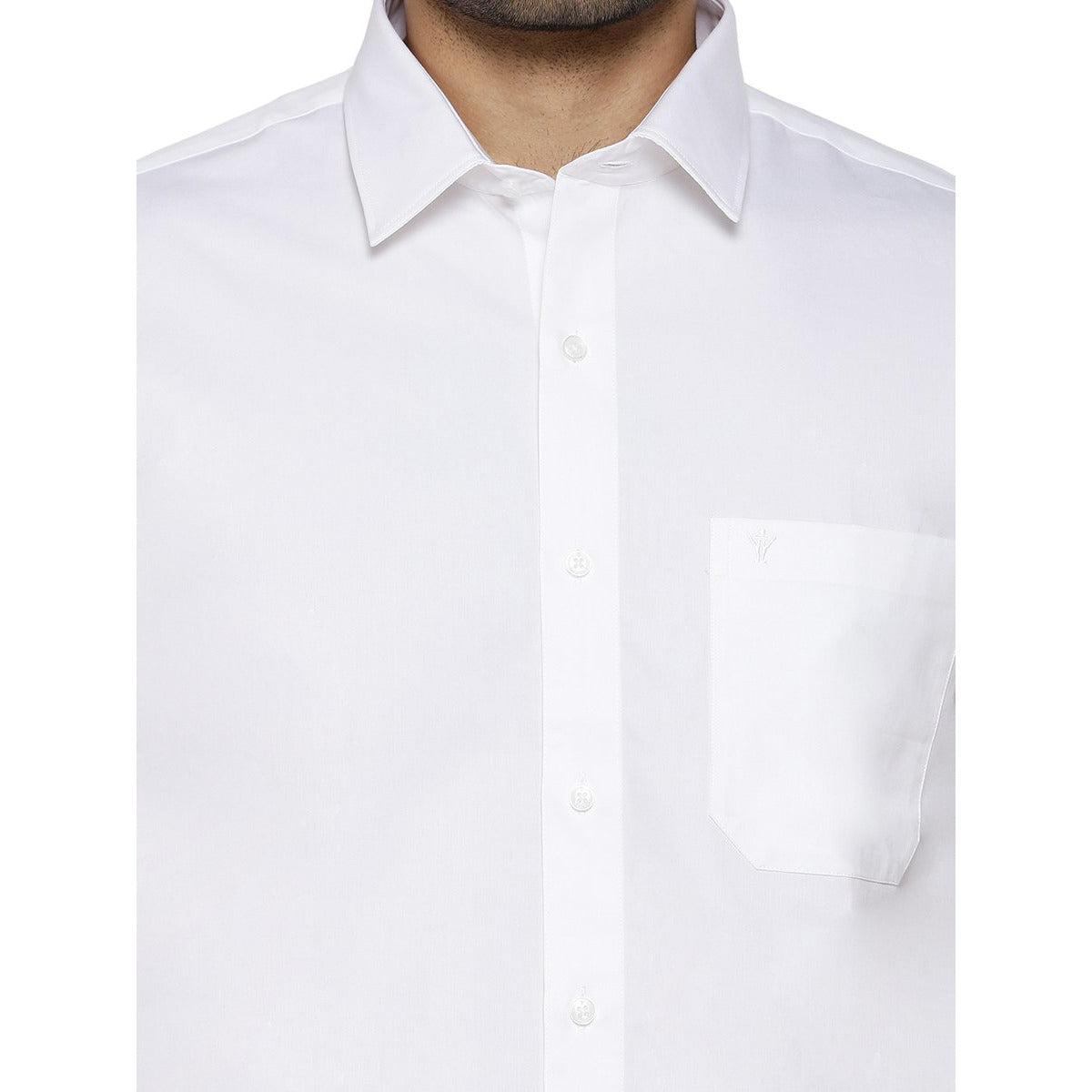 Mens 100% Cotton White Shirt Half Sleeves Classic Cotton-Zoom view