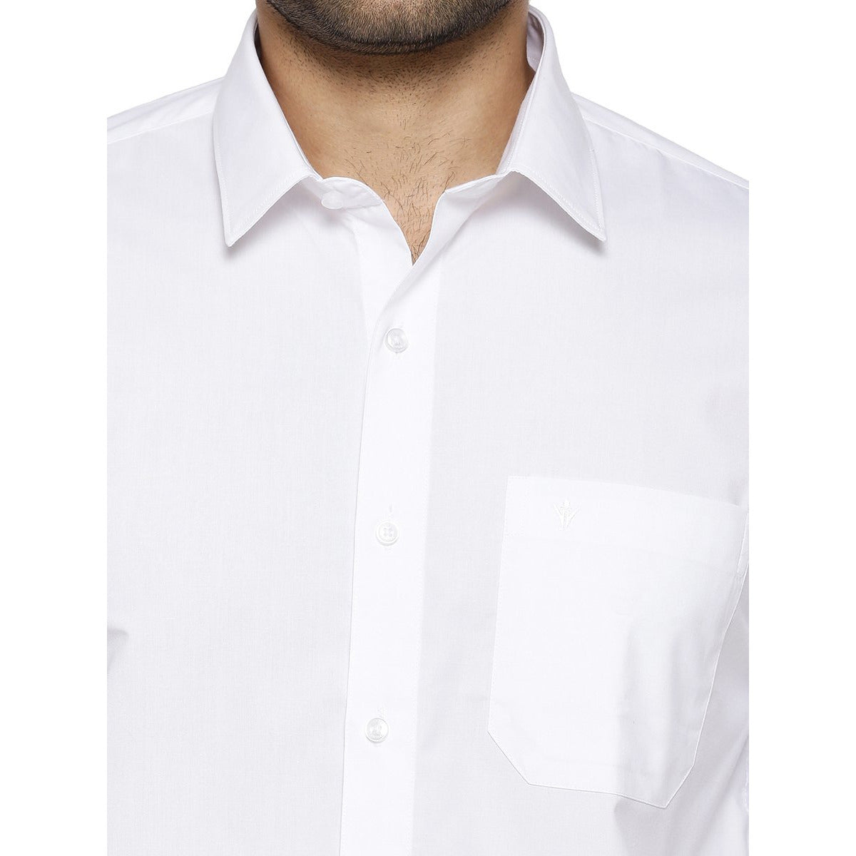 Mens Cotton White Shirt Full Sleeves Plus Size Soft Touch-Zoom view