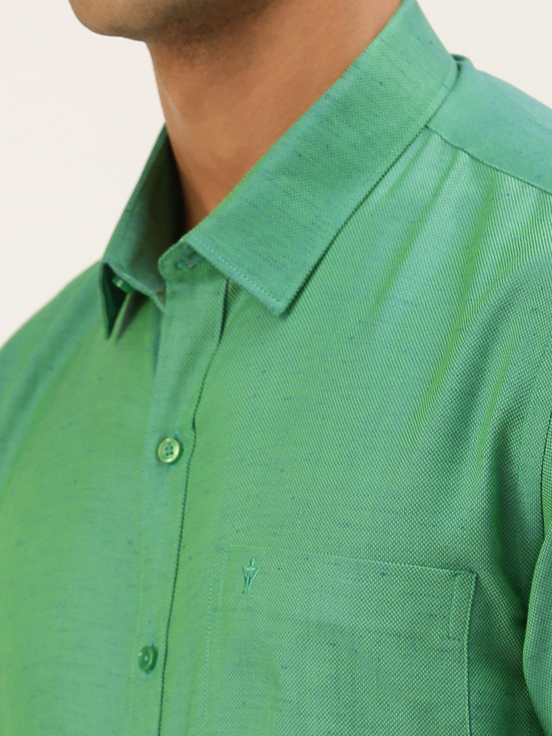 Mens Formal Shirt Half Sleeves Green CY10-Zoom view