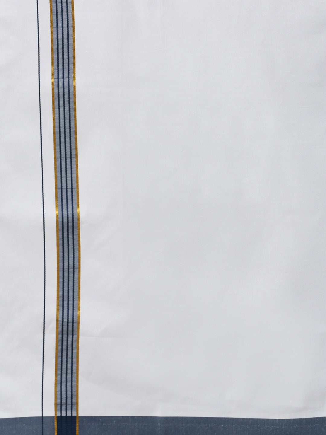Mens Matching Jari Border Dhoti & Shirt Set Half Sleeve VB9-Bottom view