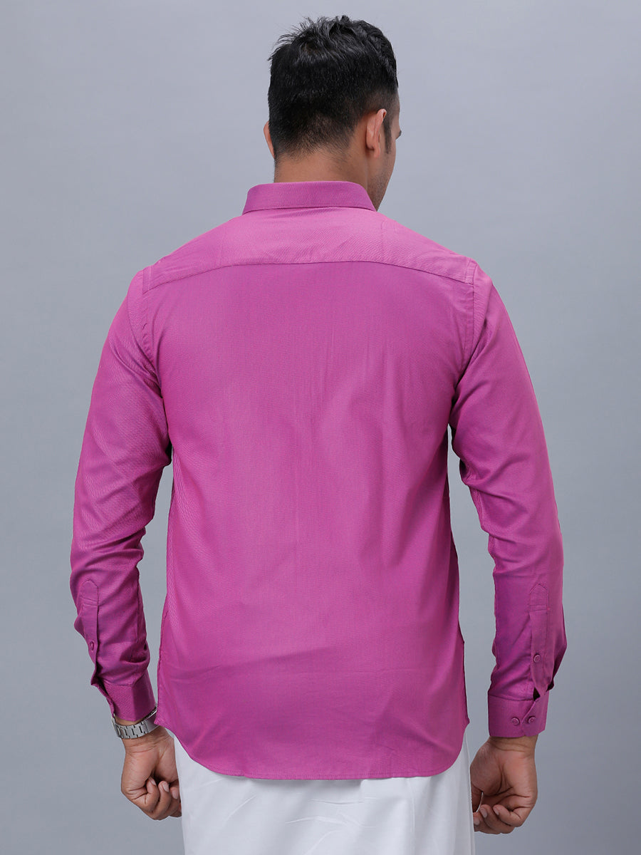 Mens Formal Shirt Full Sleeves Deep Pink T30 TF5-Back view