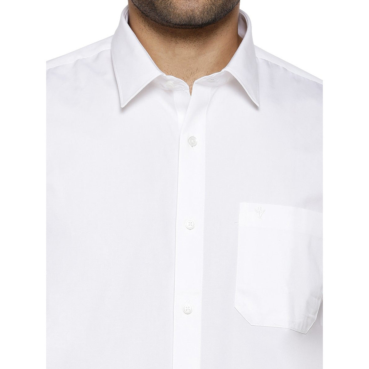 Mens Cotton White Shirt Half Sleeves Luxury Cotton-Zoom view