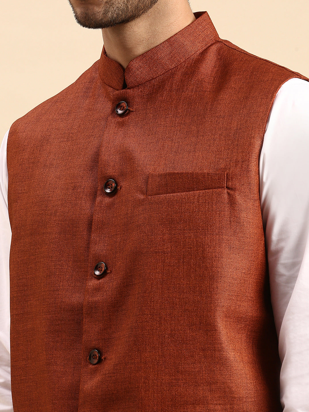 Mens Ethnic Jacket with Kurta Pyjama Set DW7-Zoom view