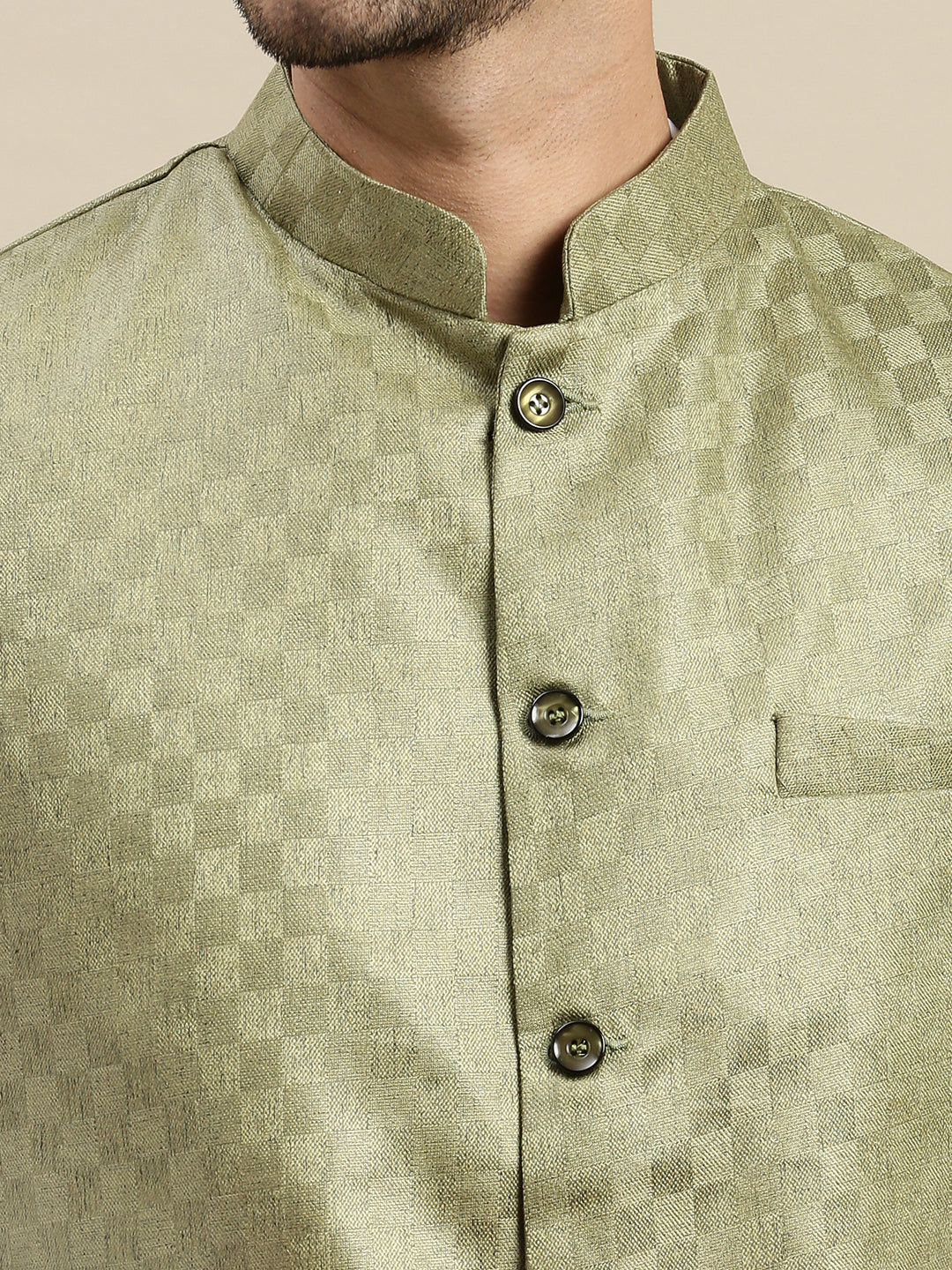 Mens Ethnic Jacket with Kurta Pyjama Set DD8-Zoom view