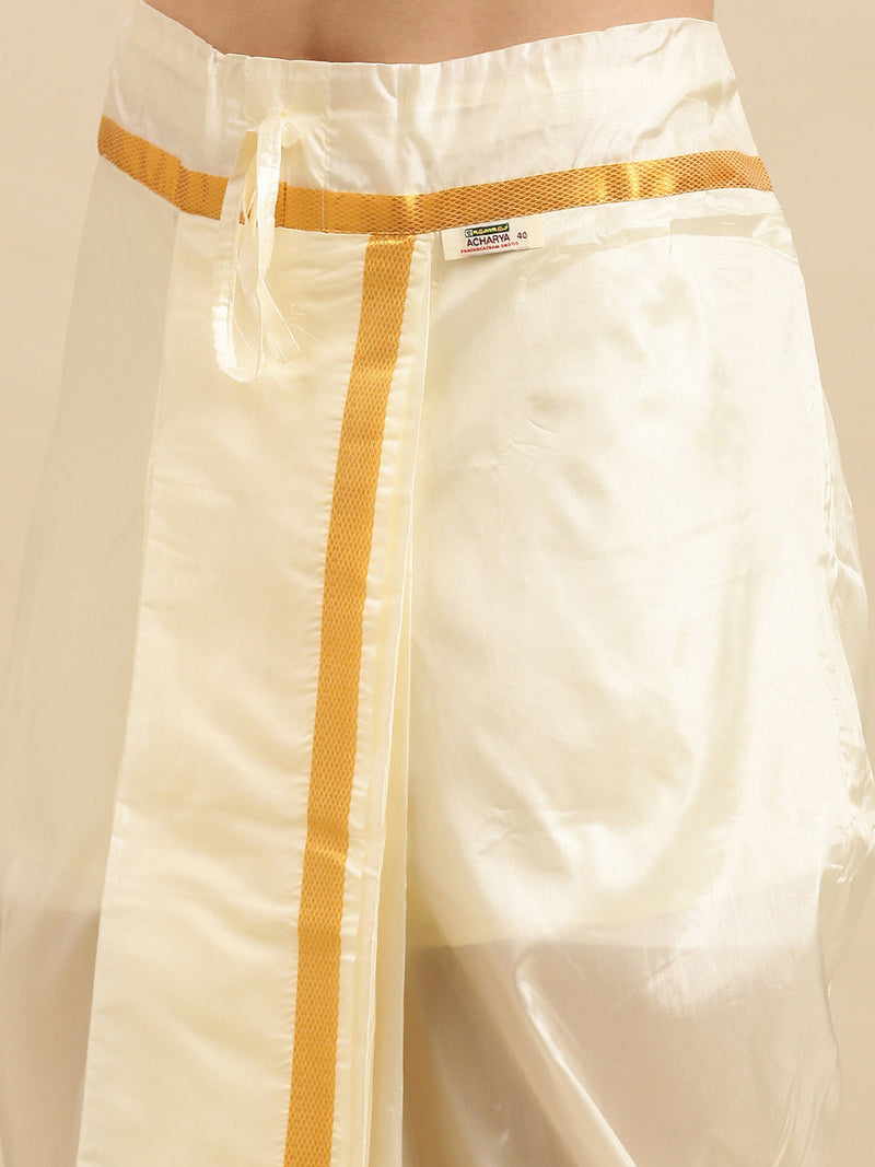 Premium ReadyMade Soft Silk Panchakacham+Kurta+Towel set Trinethra