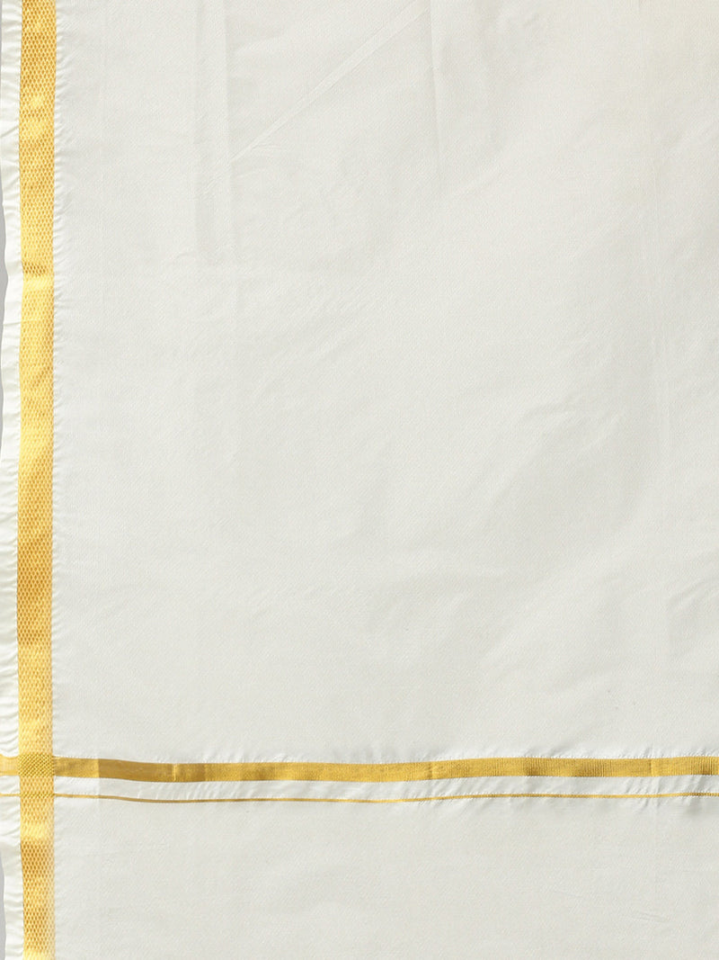 Premium ReadyMade Soft Silk Panchakacham+Kurta+Towel set Trinethra
