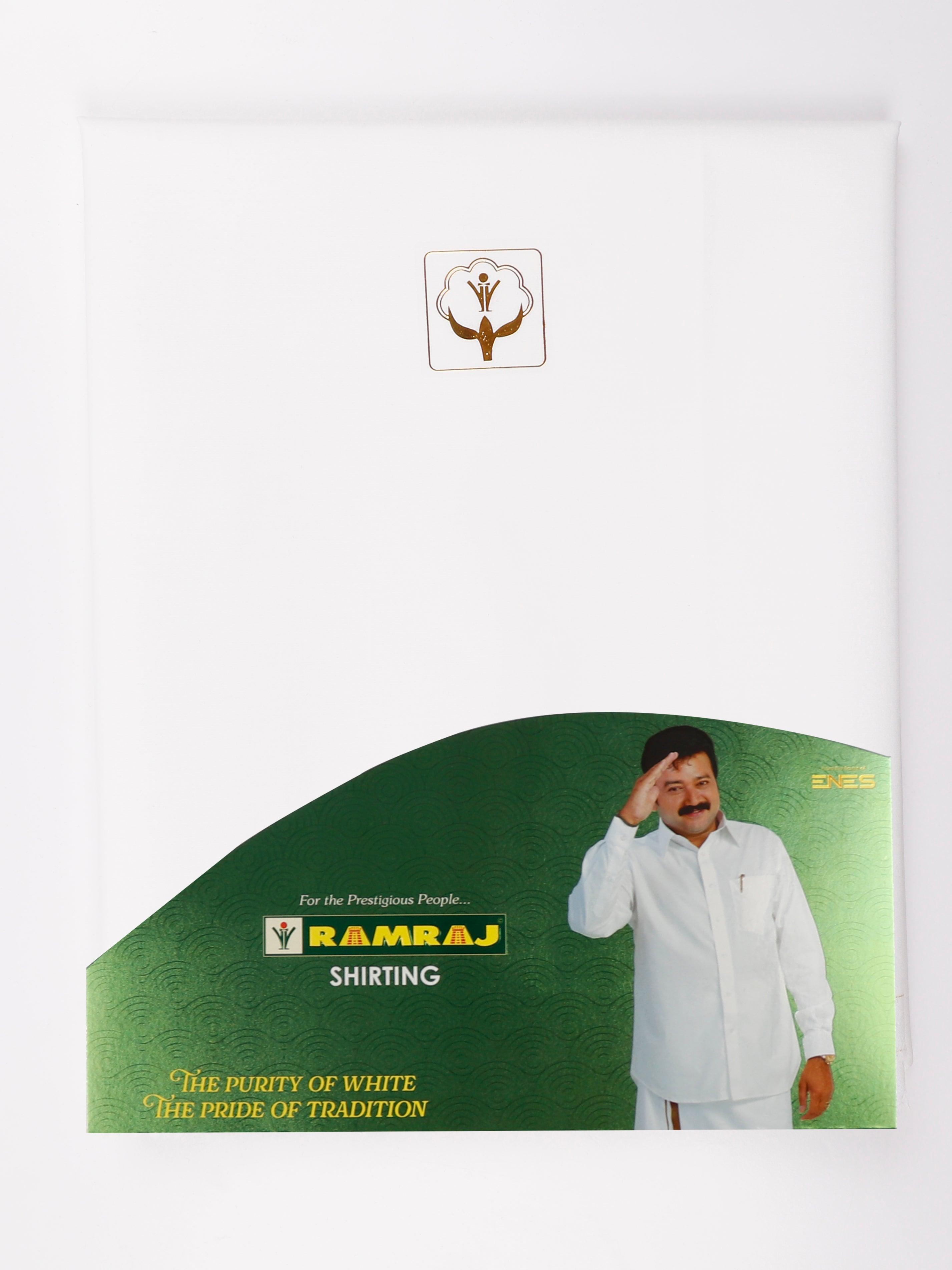 Cotton White Shirt Fabric Utsav 2M -  Ramraj Cotton-Ad vertisement