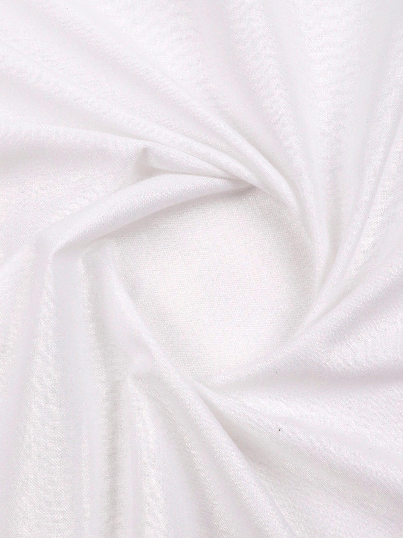 Cotton White Plain Suiting Fabric Glamour -  Ramraj Cotton-Close view