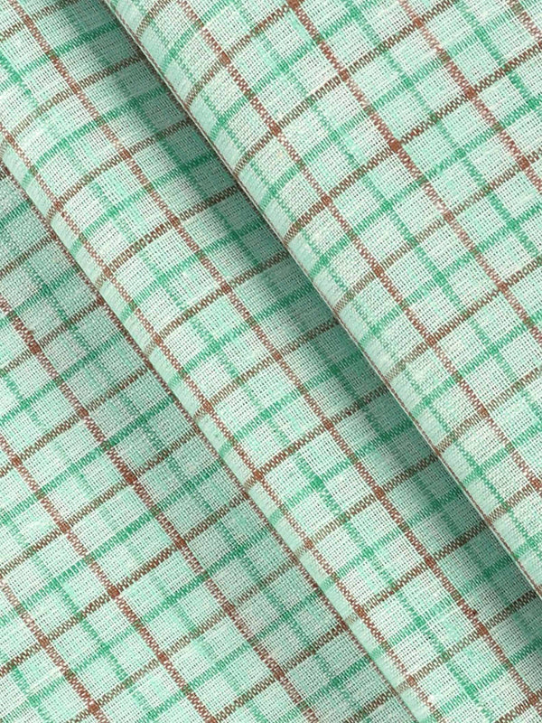 Cotton Colour Check Shirt Fabric Green Galaxy Art