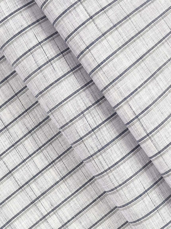 Cotton Colour Striped Shirt Fabric Grey & Blue High Style