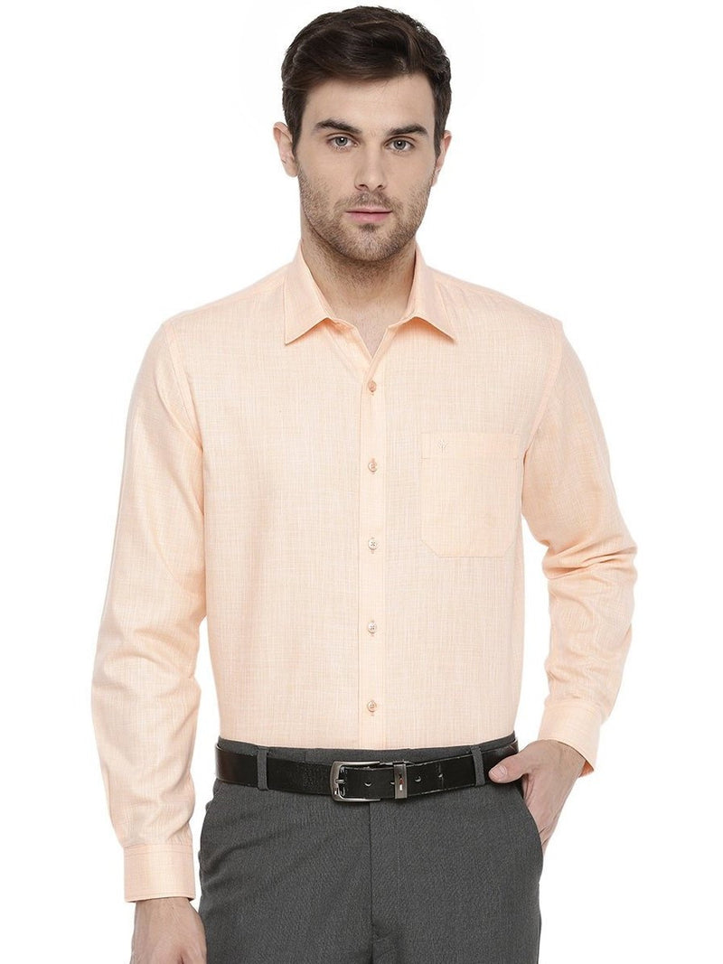 Mens Formal Shirt Full Sleeves Light Orange T4 CD1