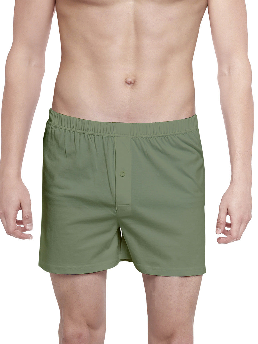 Mens Knitted Colour Boxers Real Relax-Green