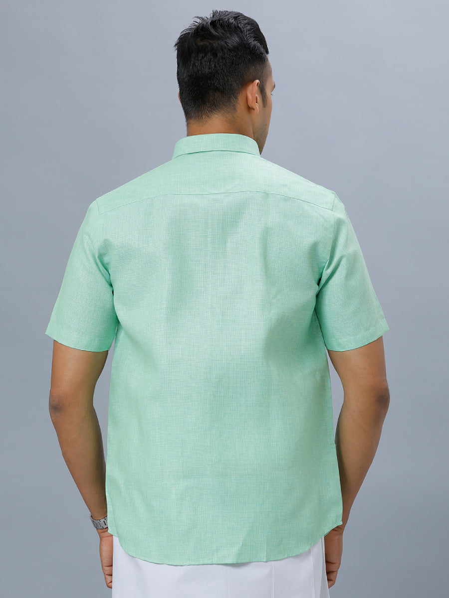 Mens Formal Shirt Half Sleeves Pista Green T25 TA3-Back view